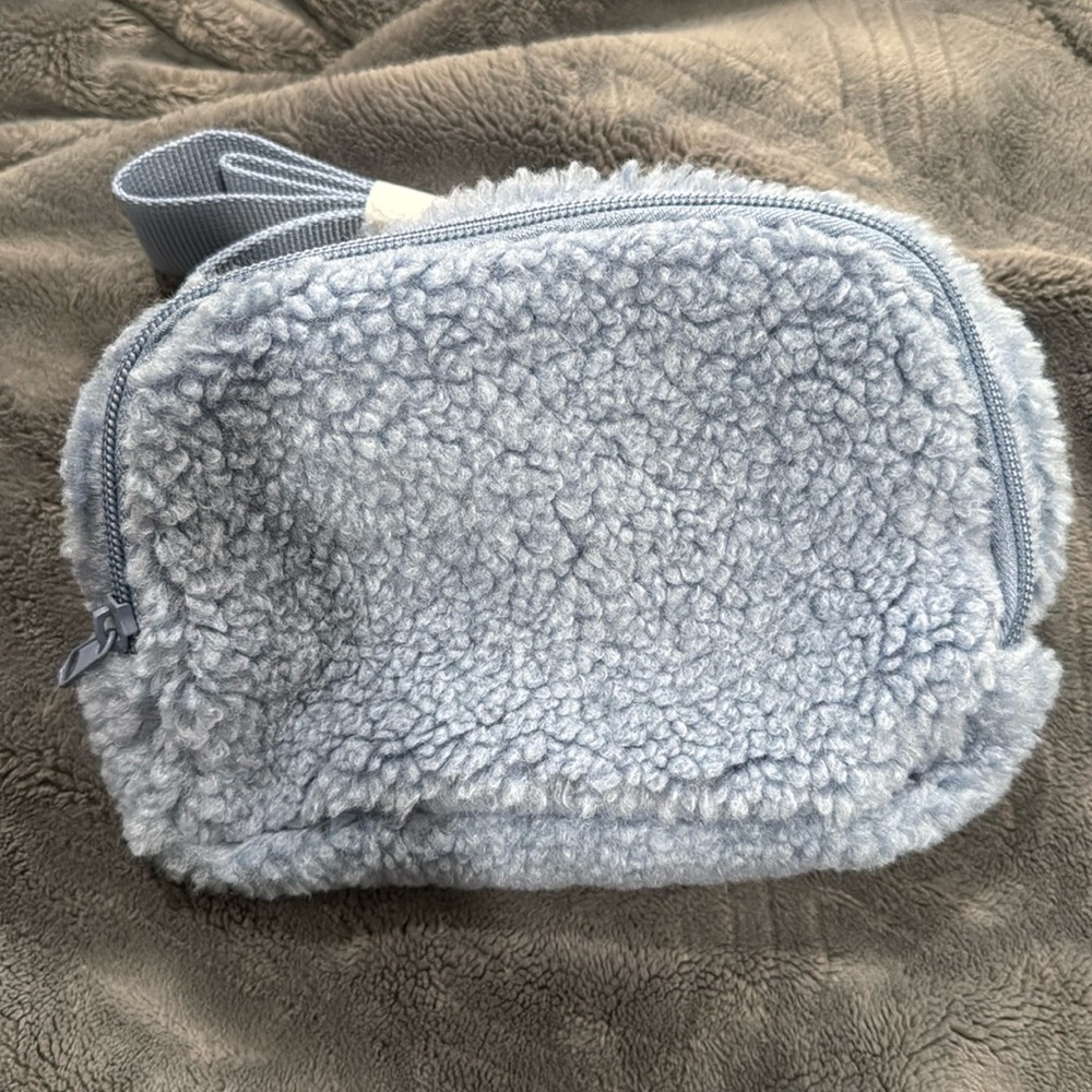 Blue fleece fanny pack- New